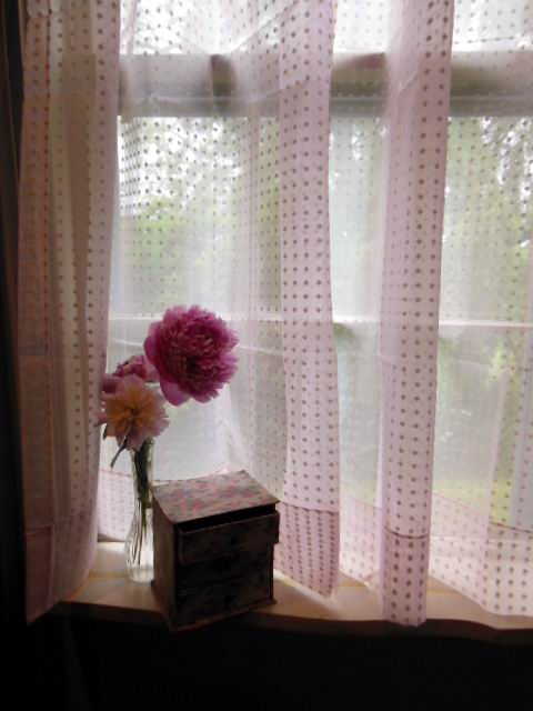 pink curtains