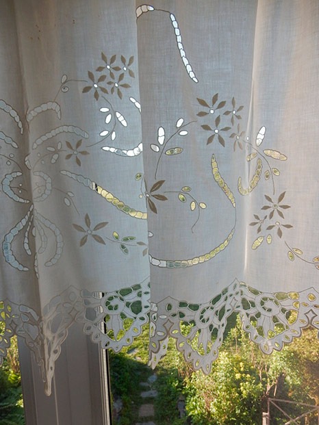 Linen Cutwork Valance