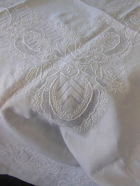 Linen Whitework Tablecloth